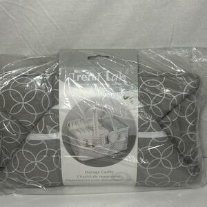 Trend Lab Storage Caddy Gray Geometric Circle Print Baby Diaper Holder
